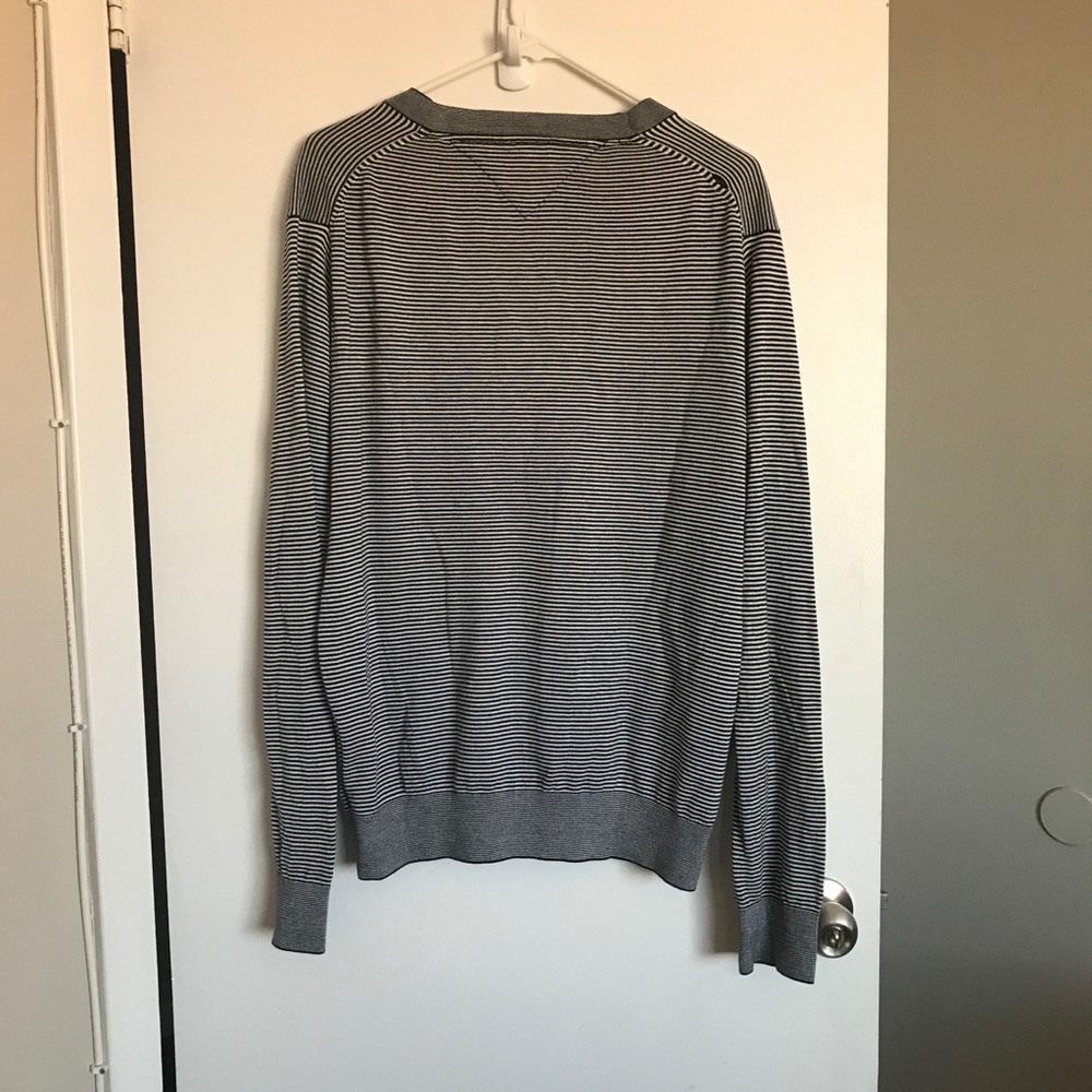 Tommy Hilfiger Striped V-Neck Cardigan Sweater - Size L - Picture 3 of 8